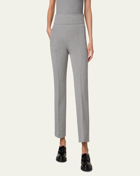Maxine Micro Houndstooth High Waist Jersey Pants