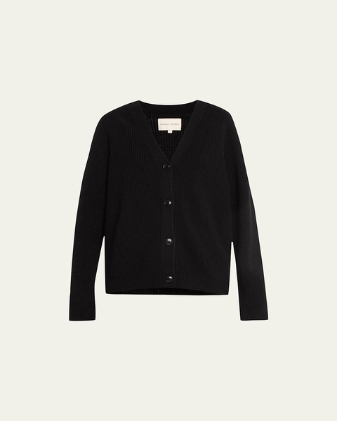 Leka V-Neck Ribbed Cashmere Cardigan