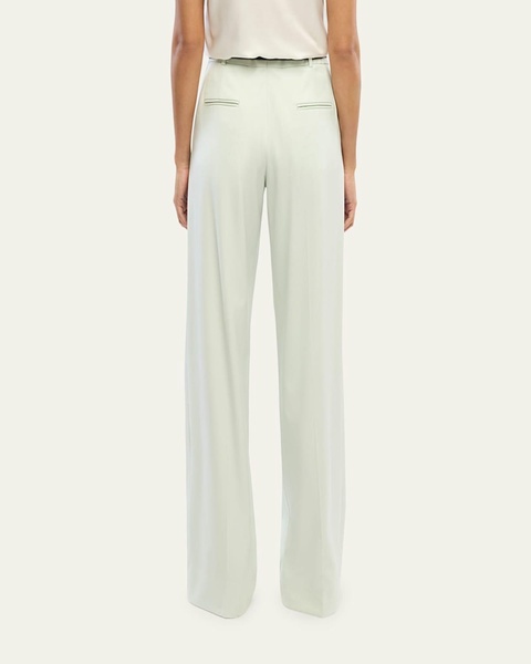 Pleated Wide-Leg Wool Pants