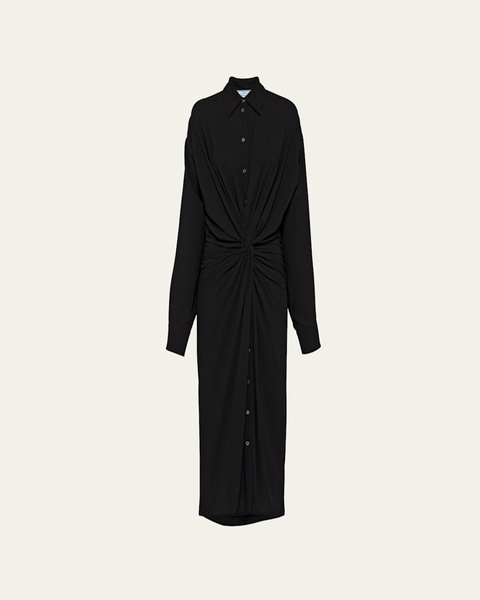 Sable Twisted-Front Midi Dress