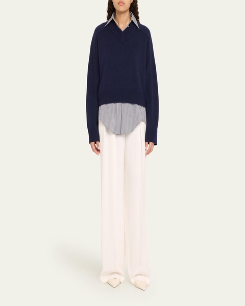 3-Ply Cashmere Varsity Sweater