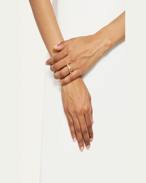 Iconica 18K Rose Gold Medium Band Ring with Diamonds