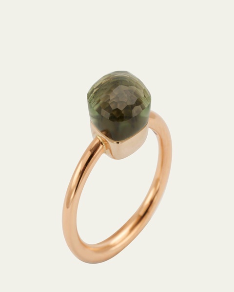 Nudo Petite Rose & White Gold Ring with Prasiolite