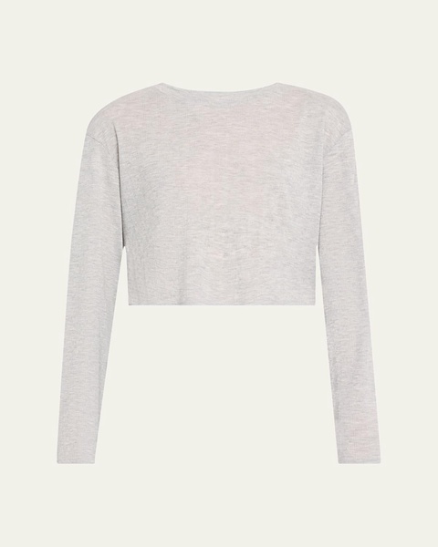 Maeve Cropped Pointelle-Knit T-Shirt