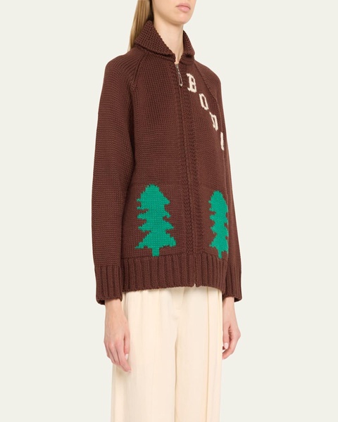 Fir Shawl Collar Wool Cardigan