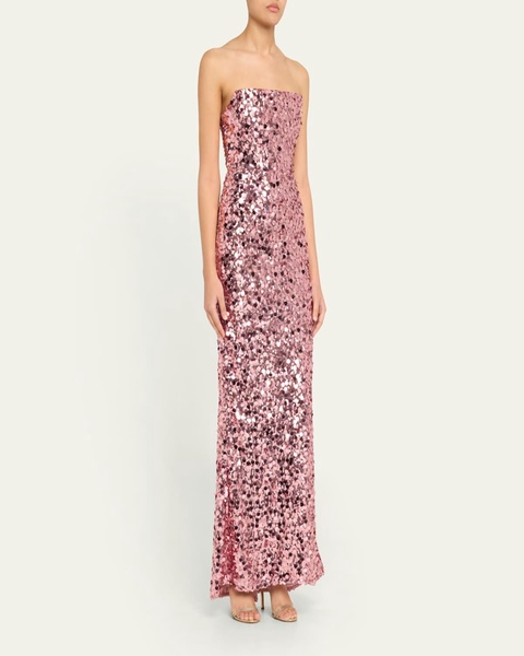 Farah Strapless Sequin Column Gown