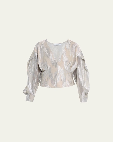Berma Metallic Draped Blouse