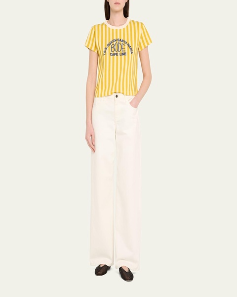 Medalist Stripe Embroidered Tee