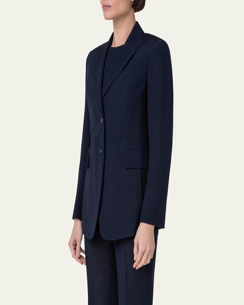 Percival Single-Breasted Seersucker Jacket