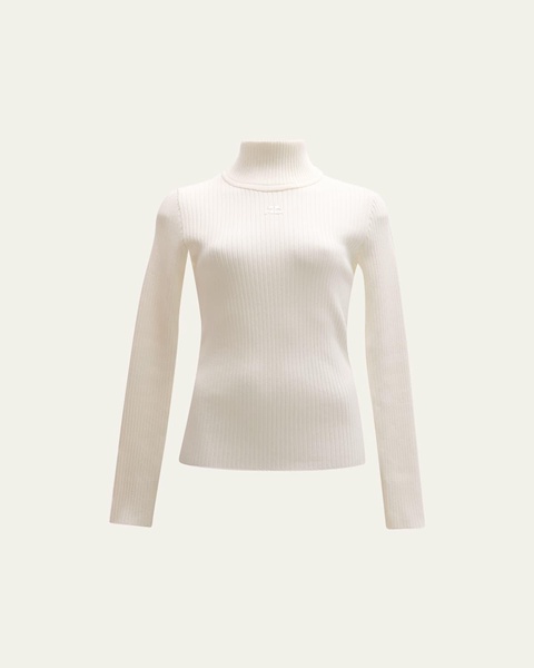 Turtleneck Long-Sleeve Rib Sweater