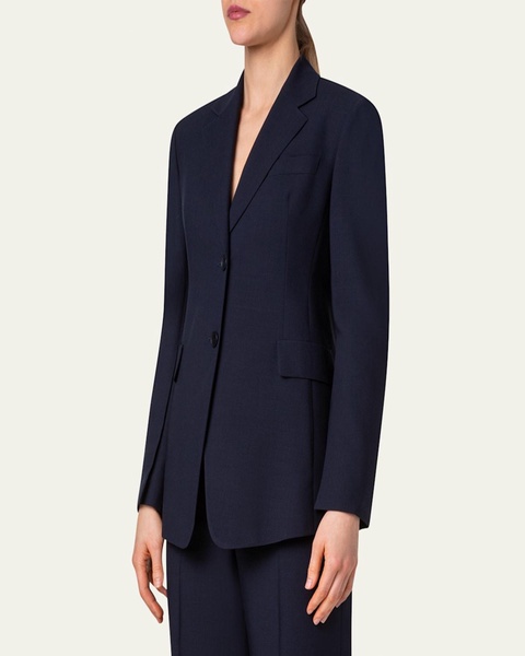 Taddeo Buttoned-Sleeve Cool Wool Jacket