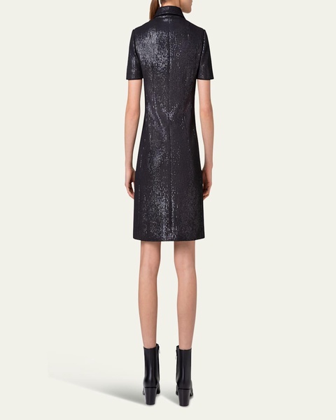 Sequined Chiffon Mini Dress