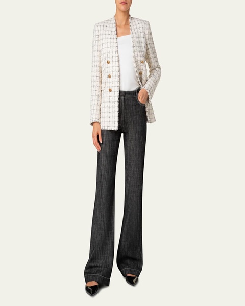  Small Window Check Tweed Blazer