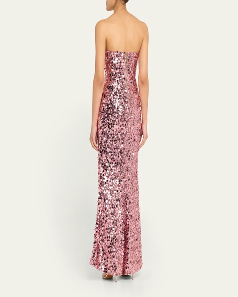 Farah Strapless Sequin Column Gown