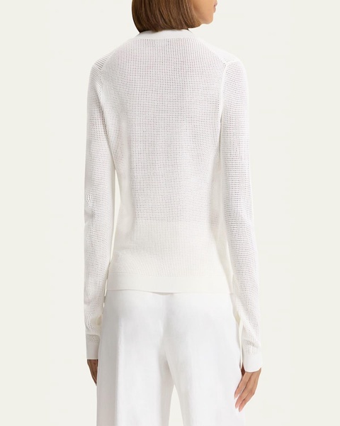 Mini Pointelle Stitch Crepe Cardigan