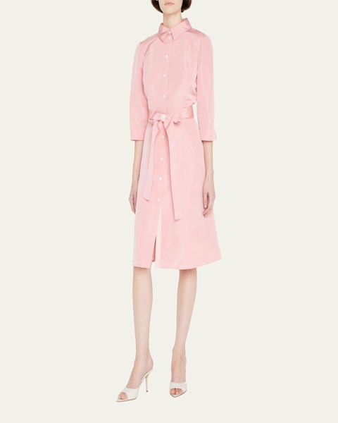 Faille 3/4-Sleeve Shirtdress