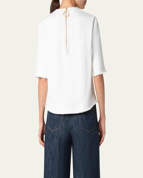 Rope Raw Edge Blouse