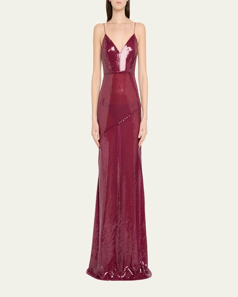 Sequined Paneled Bikini Gown