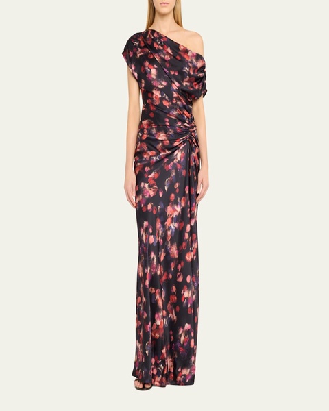 Draped Satin Poppy Gown