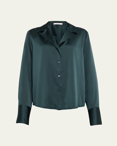 Kass Silk Button-Down Top