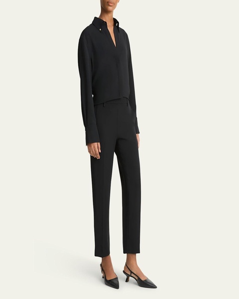 Mid-Rise Tapered Pull-On Pants