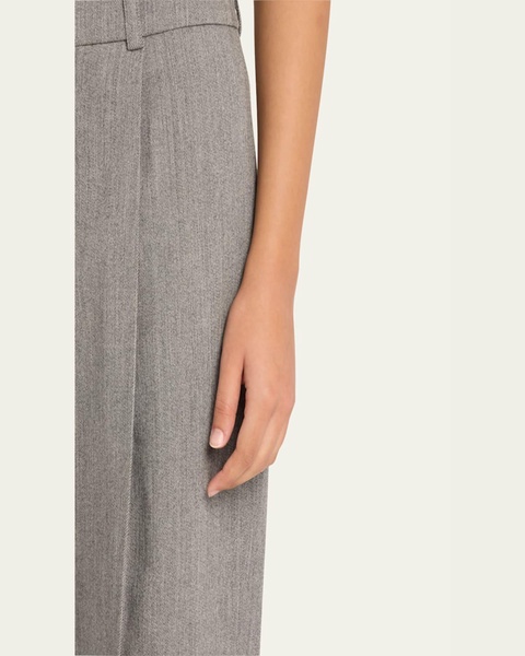 High-Rise Wool Twill Trousers