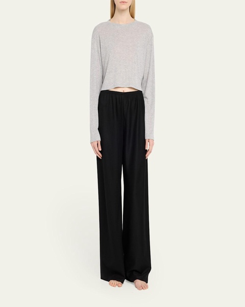 Maeve Cropped Pointelle-Knit T-Shirt