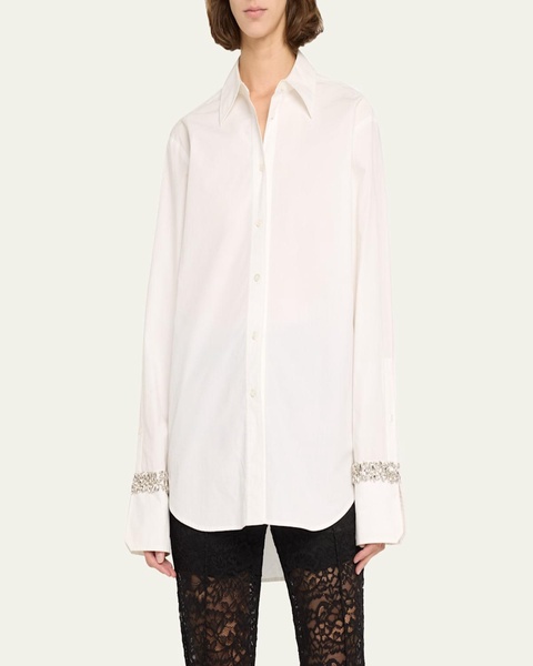 Calvin Embellished Button-Front Top