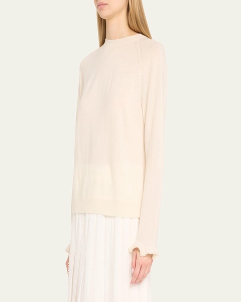 Bead-Trim Cashmere Sweater
