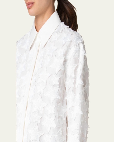 3D Star Cotton Poplin Blouse