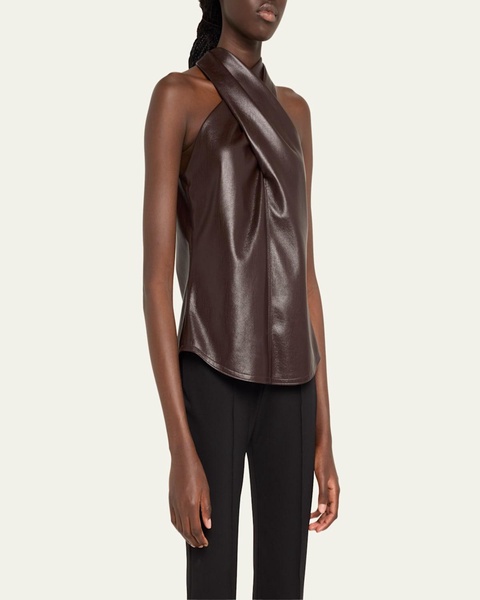 Quinn Crisscross Faux-Leather Top