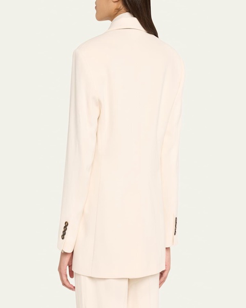Diagonal Button-Front Viscose Blazer