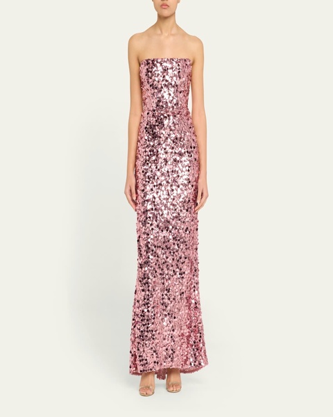 Farah Strapless Sequin Column Gown