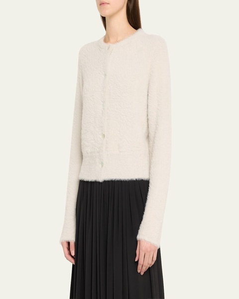 Mother-of-Pearl Eyelash Knit Cardigan