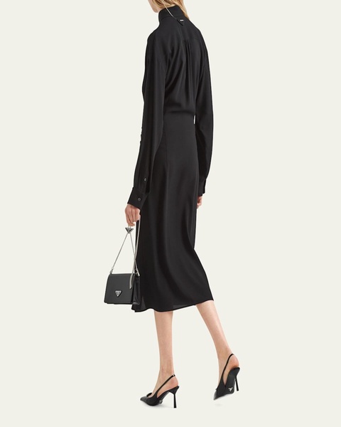 Sable Twisted-Front Midi Dress