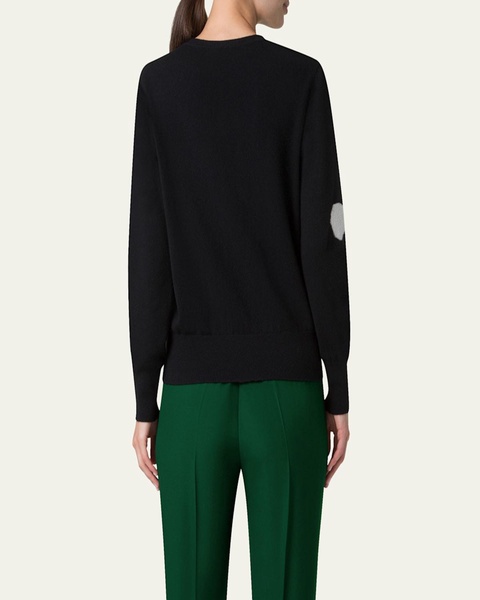 Windflower Cashmere-Cotton Crewneck Sweater