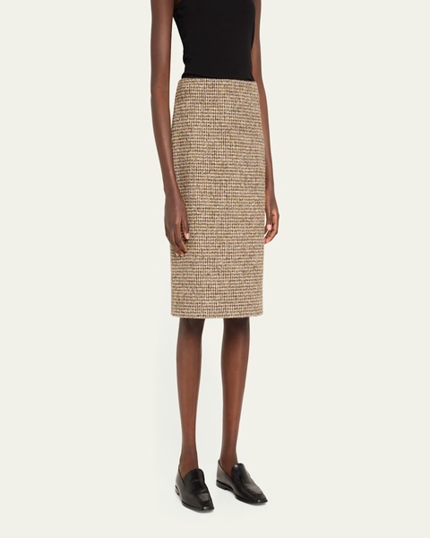 Cara Straight Houndstooth Skirt