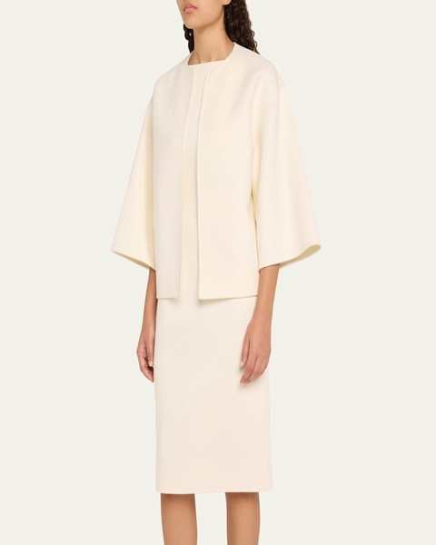 Open-Front Wool Kimono Jacket