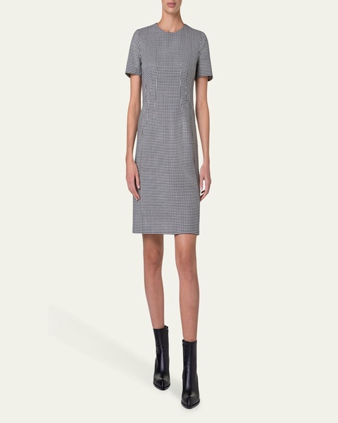 Double-Face Wool Tailored Sheath Dress
