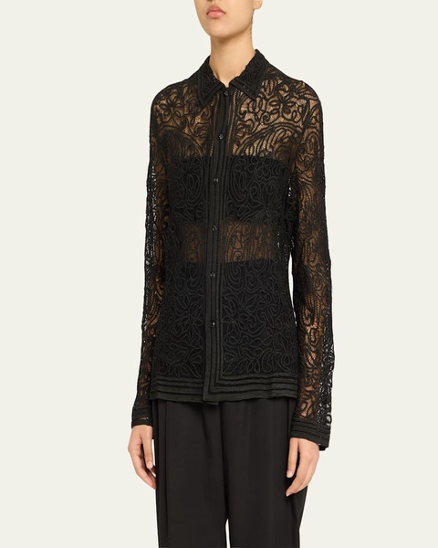 Blooming Threadwork Lace Shirt