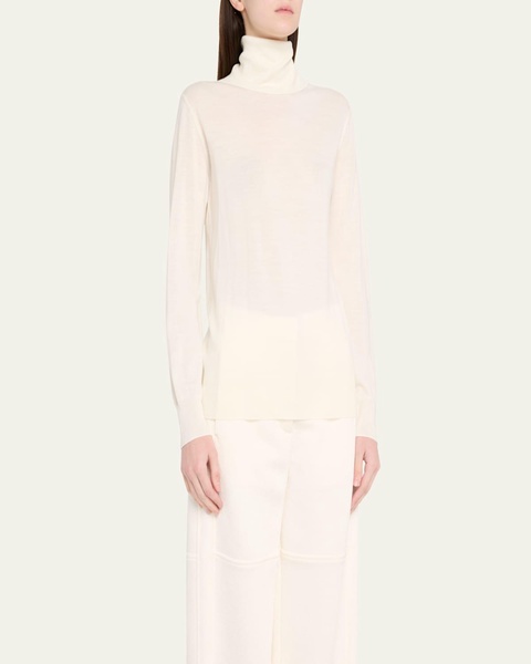 Turtleneck Superfine Merino Wool Lightweight Sweater