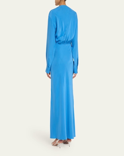 Long Crosscut Silk Dress
