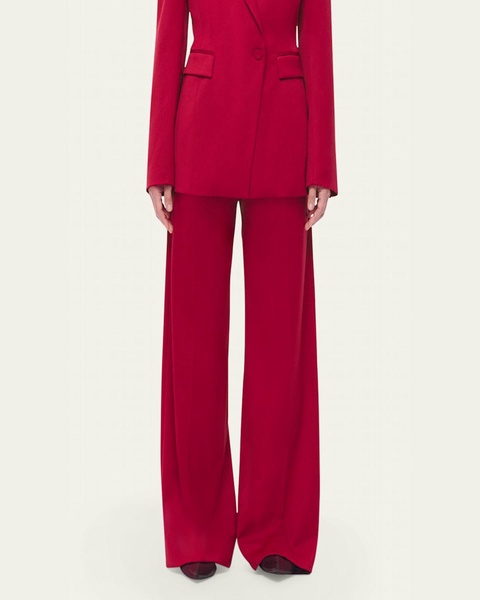 Pleated Wide-Leg Suit Pants