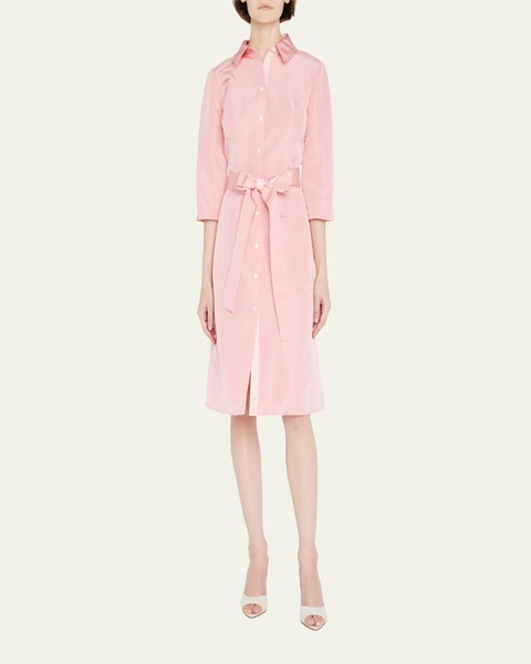Faille 3/4-Sleeve Shirtdress