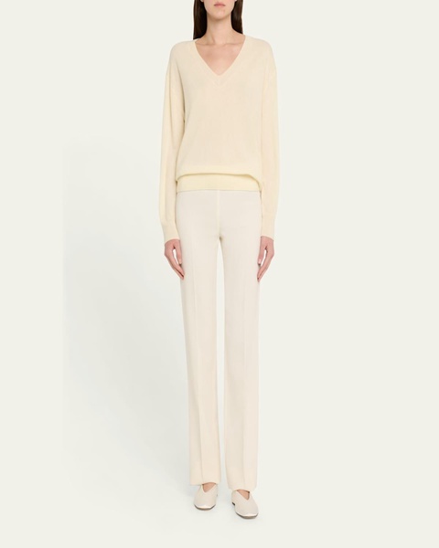Silk-Cashmere Deep V Sweater