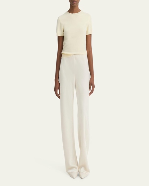 Fluid Bias-Cut Crushed Satin Pants