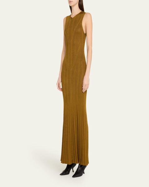 Silk Engineered Rib Sleeveless Maxi Dress