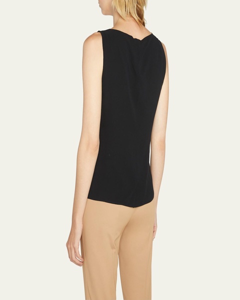 Scoop-Neck Silk Georgette Tank Top