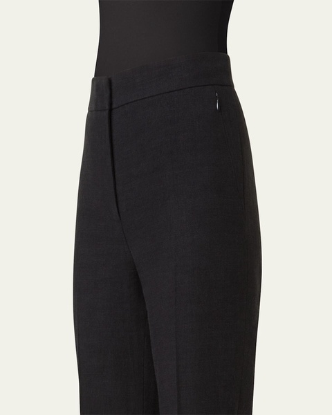 Carl Straight Leg Stonewashed Twisted Linen Wool Pants