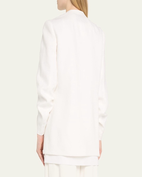Layered Pleated-Sleeve Blazer